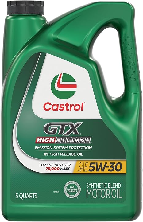 610Gb0KlgtL._AC_SX466_ Castrol GTX High Mileage 5W-30 Synthetic Blend Motor Oil, 5 Quarts - Image 1
