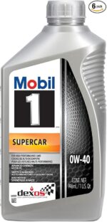 Mobil 1 Supercar Advanced Full Synthetic Motor Oil 0W-40, 6-pack of 1 quarts
