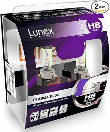 LUNEX H8 708 PLASMA BLUE Headlight Halogen Bulbs 12V 35W PGJ19-1 Xenon look 4200K duobox (2 units)
