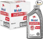 Mobil Full Synthetic High Mileage Motor Oil 5W-20, 1 Quart (6-pack)