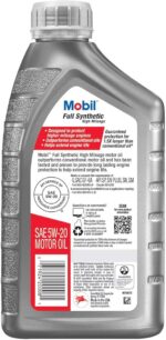 Mobil Full Synthetic High Mileage Motor Oil 5W-20, 1 Quart (6-pack) - Image 3