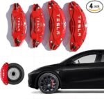 Caliper Covers for Compatible with for Tesla Model Y Accessories, 2020-2024 19 20 Inch Wheel Hub Front and Rear Brake Caliper Covers - Red Front and Rear Brake Not for Model 3 (Model Y 2020-2024)